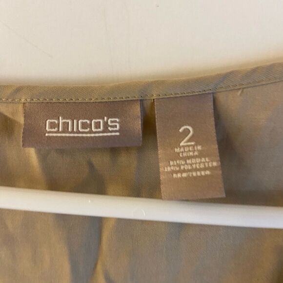 Chicos brown top size 2 large modal blend tank cami - Picture 2 of 6